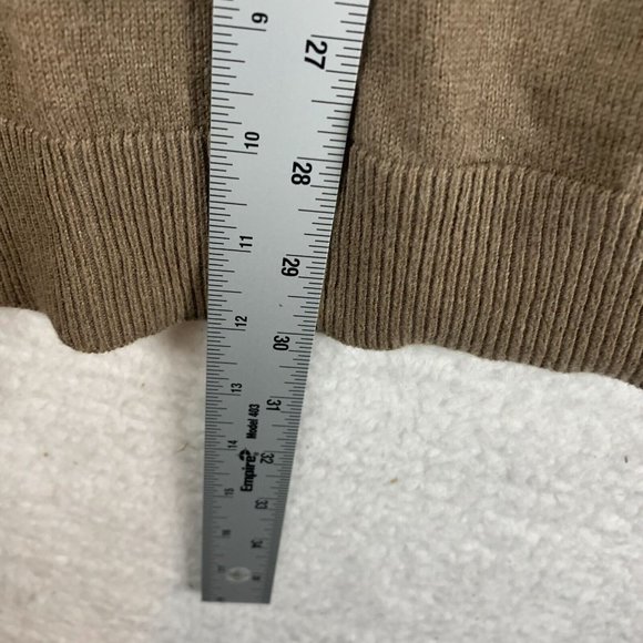 Eddie Bauer Sweater Men's Large Brown Cashmere V-Neck Long Sleeve Pullover 7292 - Picture 5 of 6